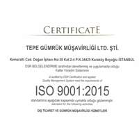 ISO 9001:2015 KALİTE YÖNETİM SİSTEMİ